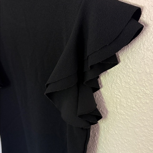 Black Ruffle Sleeve One-Piece - Picture 5 of 5